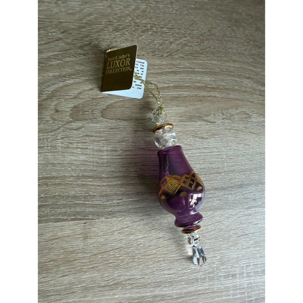 Kurt Adler Luxor‎ Collection Christmas Ornament Egyptian Glass Purple Gold Trim